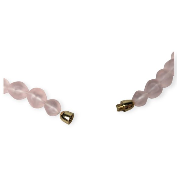 Light Pink Frosted Beaded Necklace - Picture 8 of 10